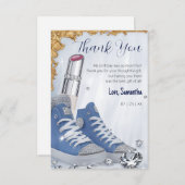 ラグジュアリーパーソナライズされた誕生日スニーカーボールパーティー サンキューカード (正面/裏面)