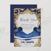 ラグジュアリーパーソナライズされた誕生日スニーカーボールパーティー サンキューカード (正面/裏面)