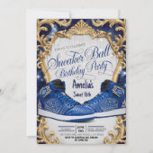 ラグジュアリーパーソナライズされた誕生日スニーカーボールパーティー 招待状 (正面)