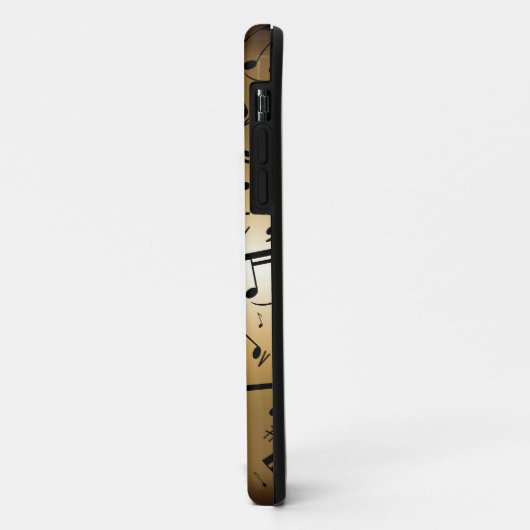 ラグジュアリーパーソナライズされた金ゴールドとブラックミュージックノート Case-Mate iPhoneケース (裏面/左)