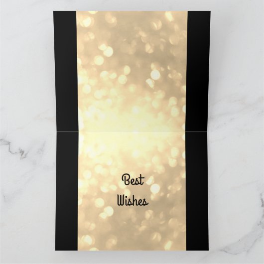 ラグジュアリーパーソナライズされた金ゴールド80誕生日 カード (内部)