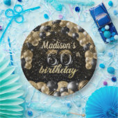 ラグジュアリーパーソナライズされた60th誕生日バルーン紙Pl ペーパープレート (パーティー)