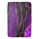 ラグジュアリーパープルアンド金ゴールドグリッターアゲート バスマット (正面縦)