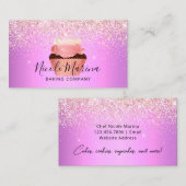 ラグジュアリーパープルカップケーキベーカリースイーツシェフ 名刺 (正面/裏面)