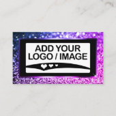 ラグジュアリーパープルグラデーションスパークルロゴ写真テンプレート 名刺 (正面)