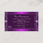 ラグジュアリーパープルグラデーションスパークル華美ジュエルズモノグラム 名刺 (裏面)