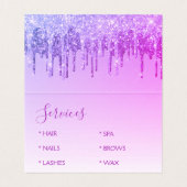 ラグジュアリーパープルグリッターとスパークル 名刺 (内部フラット)