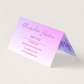 ラグジュアリーパープルグリッターとスパークル 名刺 (裏面)