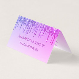 ラグジュアリーパープルグリッターとスパークル 名刺