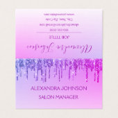 ラグジュアリーパープルグリッターとスパークル 名刺 (外部フラット)