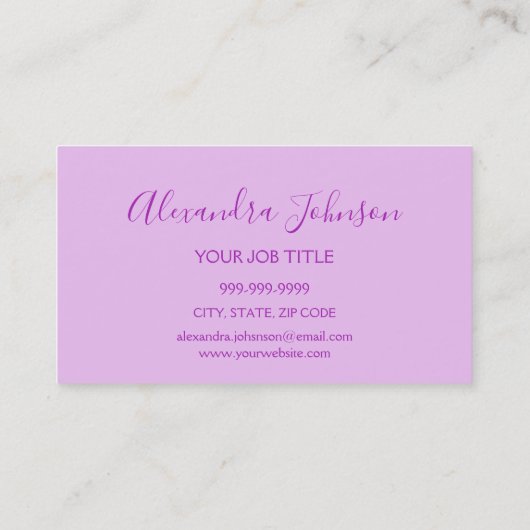 ラグジュアリーパープルグリッタースパークルマイクロブラディング 名刺 (裏面)