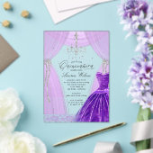 ラグジュアリーパープルシャンデリアスパークルキンセアニェラ アクリル招待状 (インサイチュ (ウェディング))