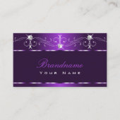 ラグジュアリーパープルスクイグルスパークルダイヤモンドオーナメント 名刺 (正面)