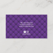 ラグジュアリーパープルタフテモダンッドグリッタードリップスサロン 名刺 (裏面)