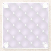 ラグジュアリーパープルダイヤモンドタフテッドパターン ガラスコースター (裏面)