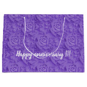 ラグジュアリーパープルバラ人気があるフローラ ラージペーパーバッグ (正面)