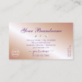 ラグジュアリーパープルバラ金ゴールドスパークルダイヤモンドとロゴ 名刺 (裏面)