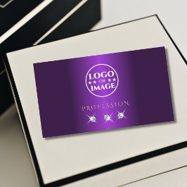 ラグジュアリーパープルバラ金ゴールドスパークルダイヤモンドとロゴ 名刺