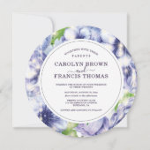 ラグジュアリーパープルフローラア結婚ネモンス 招待状 (正面)