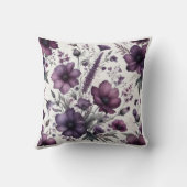 ラグジュアリーパープルワイルドフラワー装飾用クッション クッション (裏面)