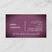 ラグジュアリーパープル爪、 ネイルカラー爪、 ネイルテックネイルサロン 名刺 (裏面)