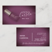 ラグジュアリーパープル爪、 ネイルカラー爪、 ネイルテックネイルサロン 名刺 (正面/裏面)