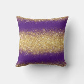 ラグジュアリーパープル金ゴールドグリッター クッション (裏面)