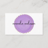 ラグジュアリーパープル金ゴールドサークルプロフェッショナル 名刺 (正面)