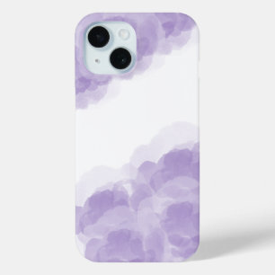 ラグジュアリーパープル魔法バラウォーターカラー抽象芸術アート iPhone 15ケース