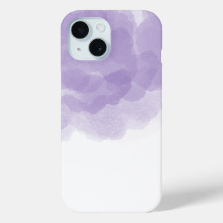 ラグジュアリーパープル魔法バラウォーターカラー抽象芸術アート iPhone 15ケース