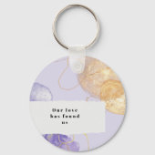 ラグジュアリーパープル&ゴールデン抽象芸術サンキュー結婚ズ キーホルダー (裏面)