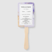 ラグジュアリーパープル&ゴールデン抽象芸術結婚式 プログラム ハンドファン (正面)