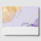 ラグジュアリーパープル&ゴールデン結婚抽象芸術 ゲストブック (裏面)