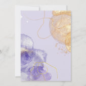 ラグジュアリーパープル&ゴールデン結婚抽象芸術 招待状 (裏面)