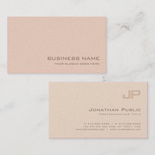 ラグジュアリーパールフィニッシュサロンエリートモノグラムプレーン 名刺 (正面/裏面)