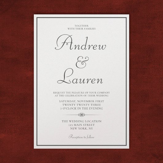 ラグジュアリーパール クラシック フォーマル エレガント ウェディング 招待状