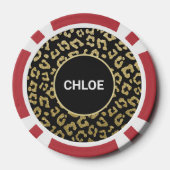 ラグジュアリーヒョウ黒金ゴールド名 ポーカーチップ (裏面)