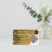 ラグジュアリービジネスカード | ゴールデンQRコード&ストアのロゴ 名刺 (スタンド正面)