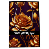 ラグジュアリービッグ金ゴールドバラモダンコレクション ミディアムペーパーバッグ (正面)