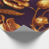 ラグジュアリービッグ金ゴールドバラモダンコレクション ラッピングペーパー (角)