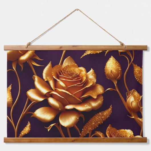 ラグジュアリービッグ金ゴールドバラモダンコレクション 吊り下げ型タペストリー (正面)