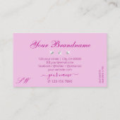 ラグジュアリーピグラデーションンクきらめくダイアモンズモノグラムラックス 名刺 (裏面)