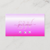 ラグジュアリーピグラデーションンクきらめくダイヤモンドイニシャル 名刺 (正面)