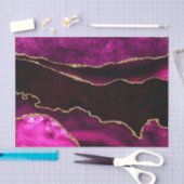 ラグジュアリーピンクと金ゴールドグリッターアゲートハッピーバースデー 薄葉紙 (クラフト)