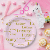 ラグジュアリーピンクと金ゴールド ペーパープレート (パーティー)