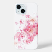 ラグジュアリーピンクの花フローラ水彩抽象芸術アート Case-Mate iPhoneケース (裏面)