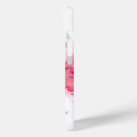 ラグジュアリーピンクの花フローラ水彩抽象芸術アート Case-Mate iPhoneケース (裏面 / 左)