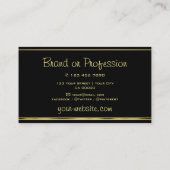 ラグジュアリーピンクグリッタースターズブラック&金ゴールド縁ど 名刺 (裏面)