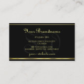 ラグジュアリーピンクグリッターブラック金ゴールドイニシャル 名刺 (裏面)