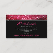 ラグジュアリーピンクグリッター発光スタープロフェッショナル 名刺 (裏面)